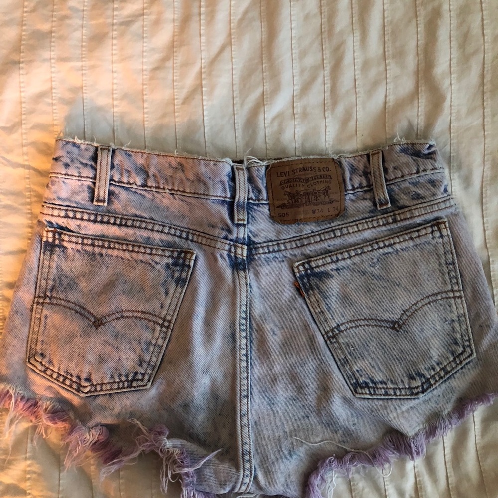 Denim high waisted shorts